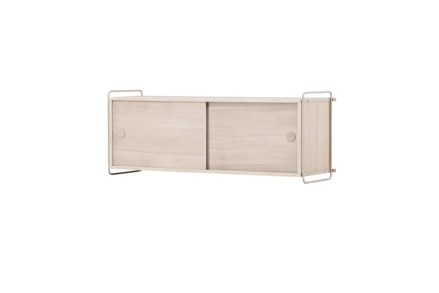 VENTURE DESIGN Paris veggskap, m. 2 skyvedrer - hvitkalket MDF (61x35 (121x35x48cm)