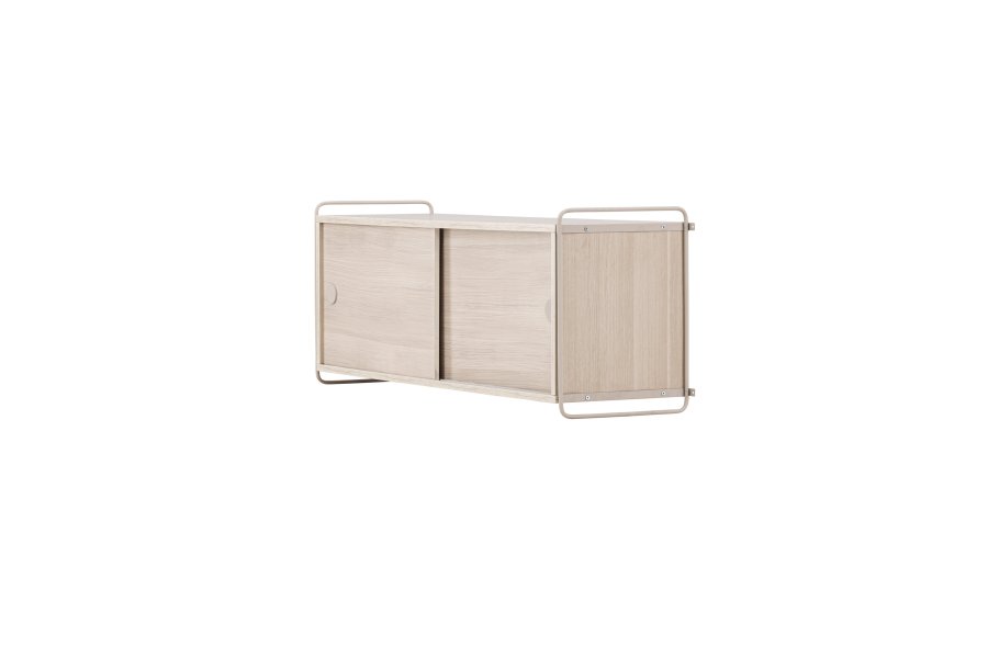 VENTURE DESIGN Paris veggskap, m. 2 skyvedrer - hvitkalket MDF (61x35 (121x35x48cm)