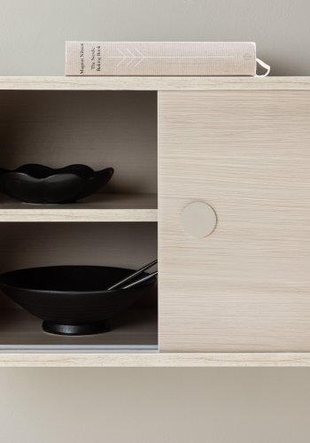 VENTURE DESIGN Paris veggskap, m. 2 skyvedrer - hvitkalket MDF (61x35 (121x35x48cm)