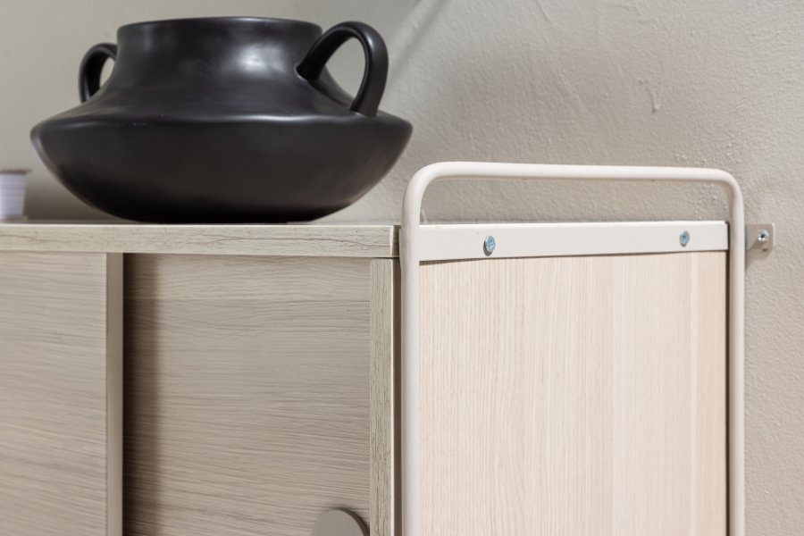 VENTURE DESIGN Paris veggskap, m. 2 skyvedrer - hvitkalket MDF (61x35 (121x35x48cm)