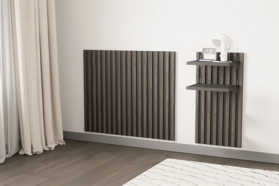 VENTURE DESIGN Toulon veggpanel nattbord - svart/mocca melamin MDF (B40.5xH80xD2.8) 