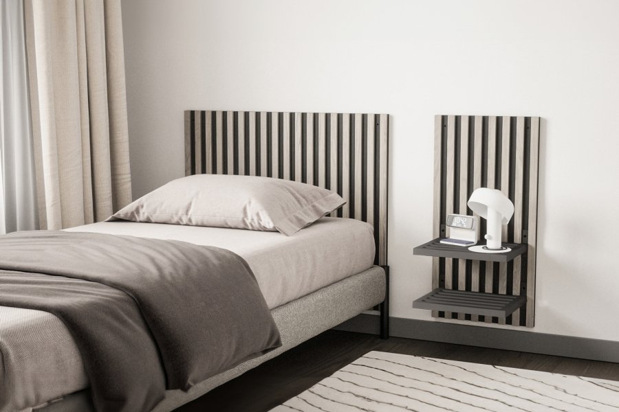 VENTURE DESIGN Caen veggmontert sidebord, rektangulrt - svart jern (35x40)