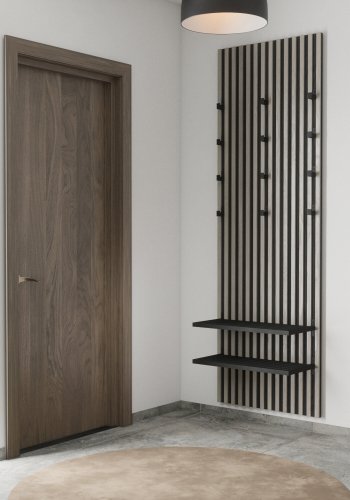 VENTURE DESIGN Nimes vgpanel, rektangulr - hvidvasket/sort melamin MDF (73x3x114)