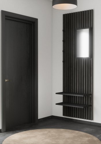 VENTURE DESIGN Nimes vgpanel, rektangulr - mocca/sort melamin MDF (73x3x114)