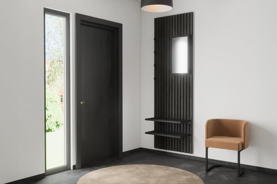 VENTURE DESIGN Nimes vgpanel, rektangulr - mocca/sort melamin MDF (73x3x114)