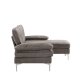 VENTURE DESIGN Trekning 3 pers. sofa, m. sjeselong - lysegr stoff og metall