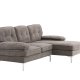 VENTURE DESIGN Trekning 3 pers. sofa, m. sjeselong - lysegr stoff og metall