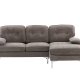 VENTURE DESIGN Trekning 3 pers. sofa, m. sjeselong - lysegr stoff og metall