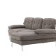 VENTURE DESIGN Trekning 3 pers. sofa, m. sjeselong - lysegr stoff og metall