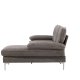 VENTURE DESIGN Trekning 3 pers. sofa, m. sjeselong - lysegr stoff og metall