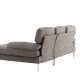 VENTURE DESIGN Trekning 3 pers. sofa, m. sjeselong - lysegr stoff og metall