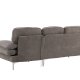 VENTURE DESIGN Trekning 3 pers. sofa, m. sjeselong - lysegr stoff og metall