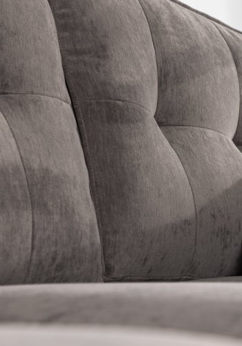 VENTURE DESIGN Trekning 3 pers. sofa, m. sjeselong - lysegr stoff og metall