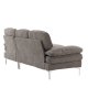VENTURE DESIGN Trekning 3 pers. sofa, m. sjeselong - lysegr stoff og metall