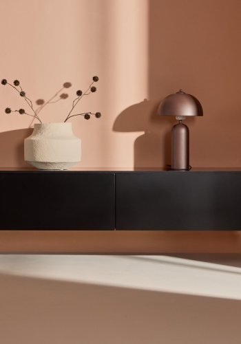 VENTURE DESIGN Frihamn Wandschrank, m. 2 Schubladen – schwarzes MDF