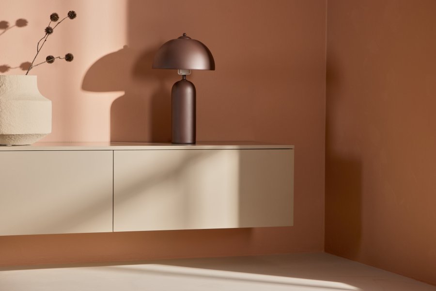 VENTURE DESIGN Frihamn Wandschrank, m. 2 Schubladen – beige MDF