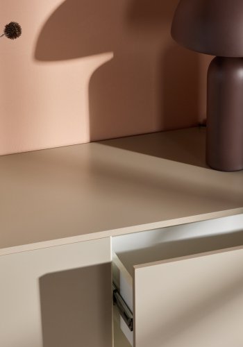 VENTURE DESIGN Frihamn Wandschrank, m. 2 Schubladen – beige MDF