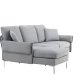 VENTURE DESIGN Toulouse 3 pers. sofa, m. sjeselong - grtt stoff og metall