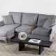 VENTURE DESIGN Toulouse 3 pers. sofa, m. sjeselong - grtt stoff og metall