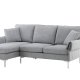 VENTURE DESIGN Toulouse 3 pers. sofa, m. sjeselong - grtt stoff og metall