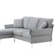 VENTURE DESIGN Toulouse 3 pers. sofa, m. sjeselong - grtt stoff og metall