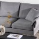 VENTURE DESIGN Toulouse 3 pers. sofa, m. sjeselong - grtt stoff og metall