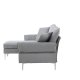 VENTURE DESIGN Toulouse 3 pers. sofa, m. sjeselong - grtt stoff og metall