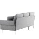 VENTURE DESIGN Toulouse 3 pers. sofa, m. sjeselong - grtt stoff og metall