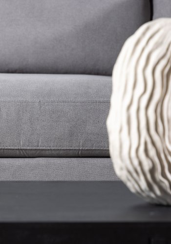 VENTURE DESIGN Toulouse 3 pers. sofa, m. sjeselong - grtt stoff og metall