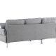 VENTURE DESIGN Toulouse 3 pers. sofa, m. sjeselong - grtt stoff og metall