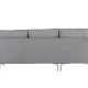 VENTURE DESIGN Toulouse 3 pers. sofa, m. sjeselong - grtt stoff og metall