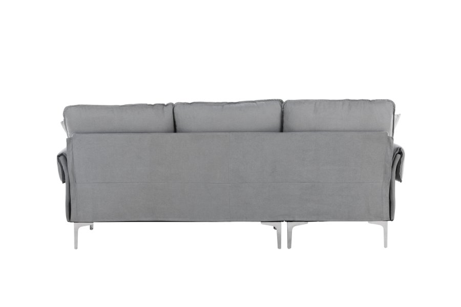 VENTURE DESIGN Toulouse 3 pers. sofa, m. sjeselong - grtt stoff og metall