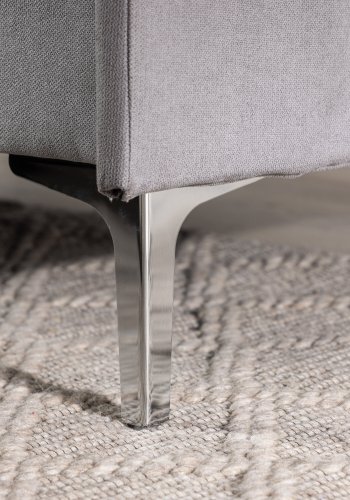 VENTURE DESIGN Toulouse 3 pers. sofa, m. sjeselong - grtt stoff og metall