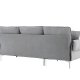 VENTURE DESIGN Toulouse 3 pers. sofa, m. sjeselong - grtt stoff og metall