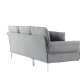 VENTURE DESIGN Toulouse 3 pers. sofa, m. sjeselong - grtt stoff og metall