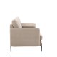 VENTURE DESIGN Antibes 2-Sitzer-Sofa - beiger Samtstoff und Metall