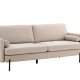 VENTURE DESIGN Antibes 2-Sitzer-Sofa - beiger Samtstoff und Metall