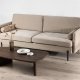 VENTURE DESIGN Antibes 2-Sitzer-Sofa - beiger Samtstoff und Metall