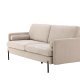 VENTURE DESIGN Antibes 2-Sitzer-Sofa - beiger Samtstoff und Metall