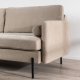 VENTURE DESIGN Antibes 2-Sitzer-Sofa - beiger Samtstoff und Metall