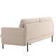 VENTURE DESIGN Antibes 2-Sitzer-Sofa - beiger Samtstoff und Metall
