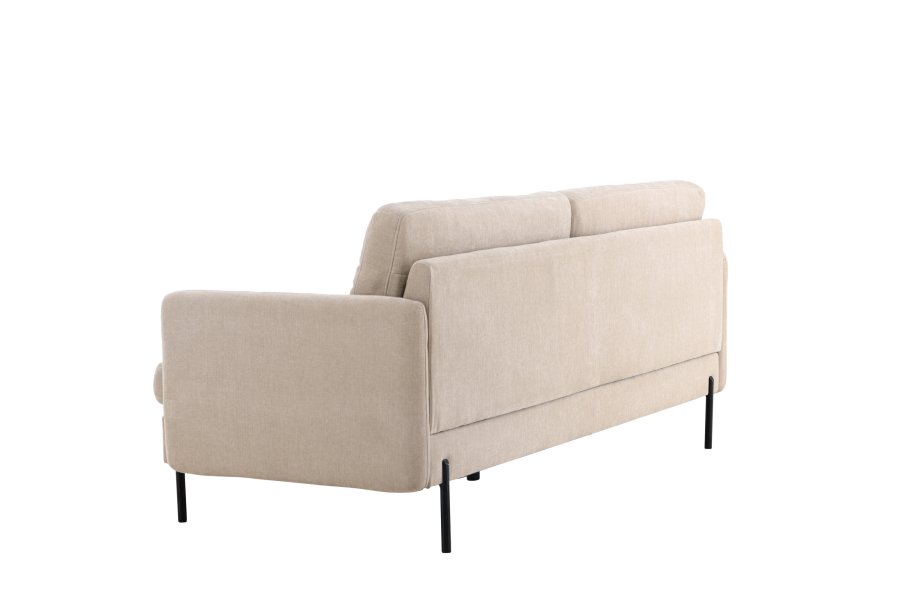 VENTURE DESIGN Antibes 2-Sitzer-Sofa - beiger Samtstoff und Metall