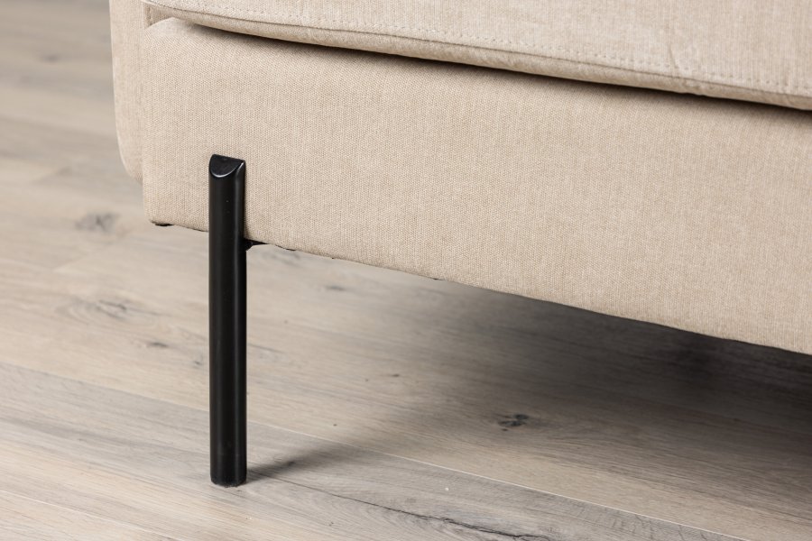 VENTURE DESIGN Antibes 2-Sitzer-Sofa - beiger Samtstoff und Metall