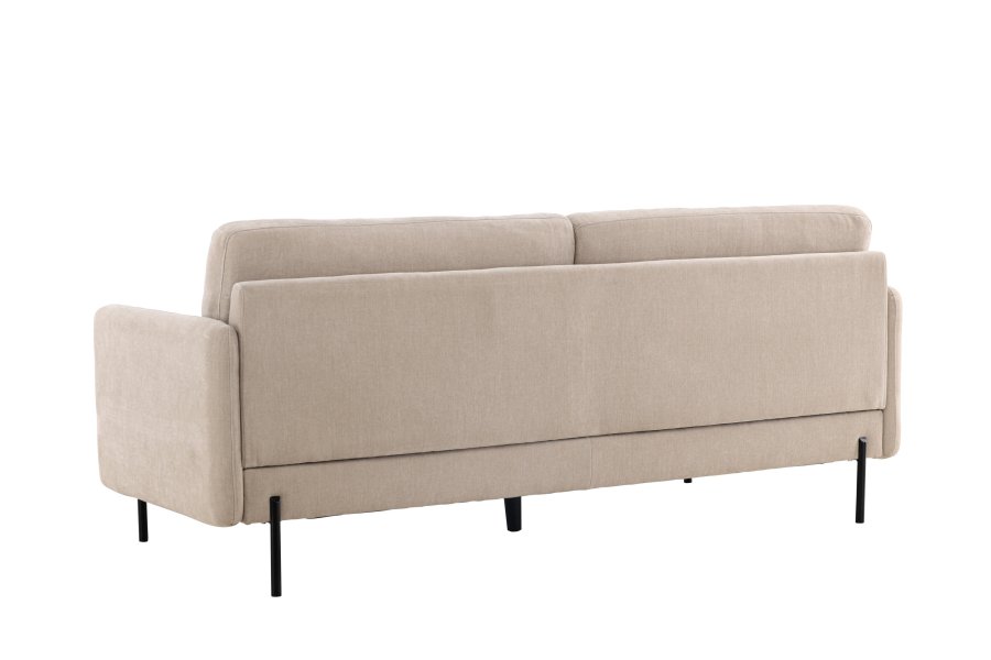 VENTURE DESIGN Antibes 2-Sitzer-Sofa - beiger Samtstoff und Metall