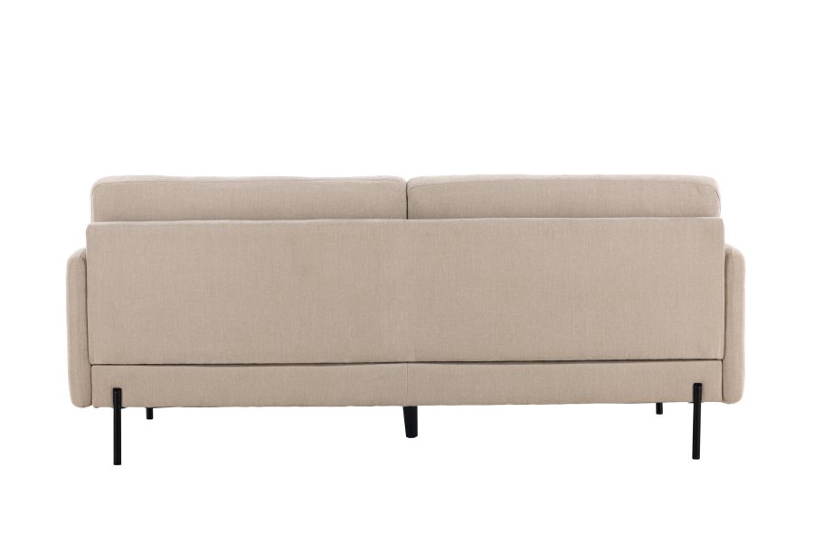VENTURE DESIGN Antibes 2-Sitzer-Sofa - beiger Samtstoff und Metall