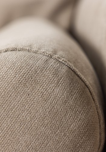 VENTURE DESIGN Antibes 2-Sitzer-Sofa - beiger Samtstoff und Metall