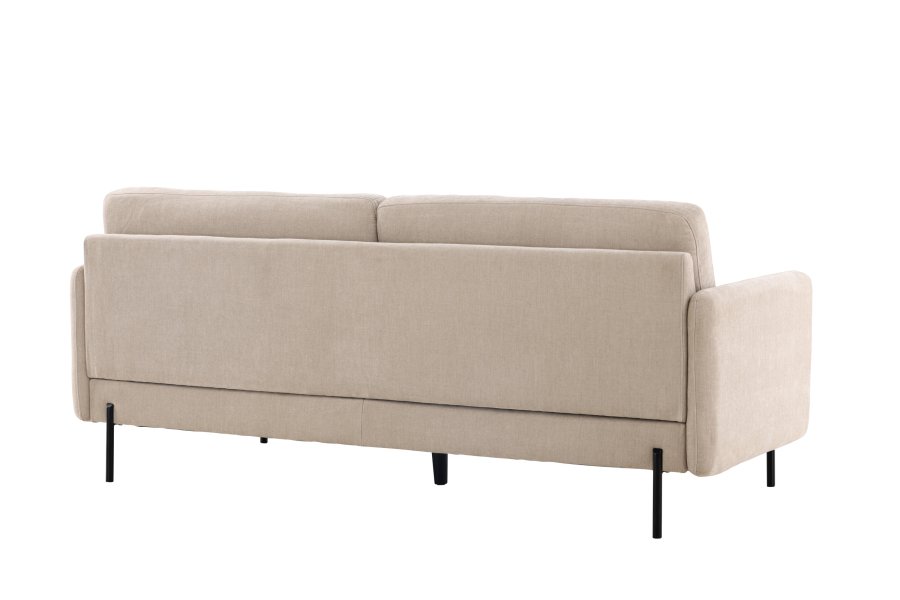VENTURE DESIGN Antibes 2-Sitzer-Sofa - beiger Samtstoff und Metall