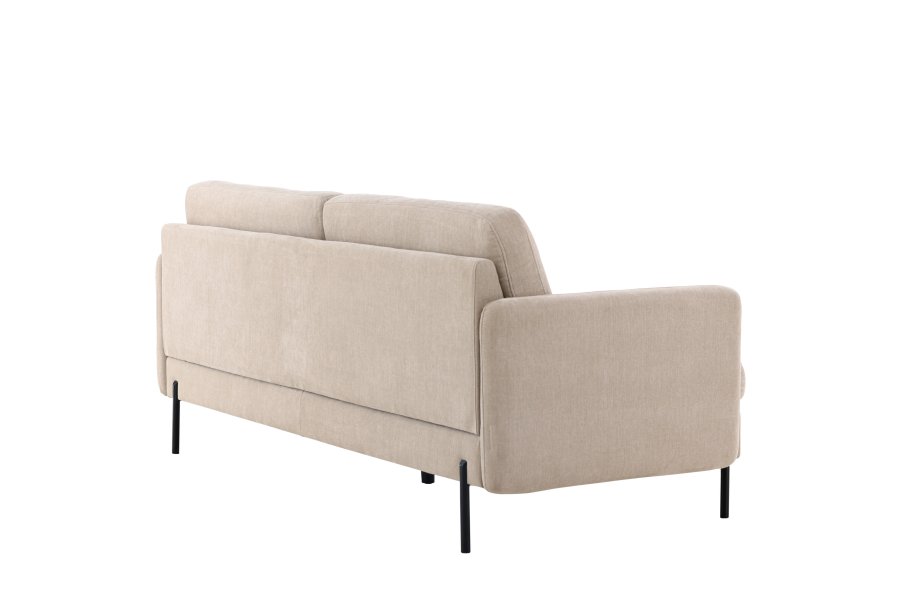 VENTURE DESIGN Antibes 2-Sitzer-Sofa - beiger Samtstoff und Metall