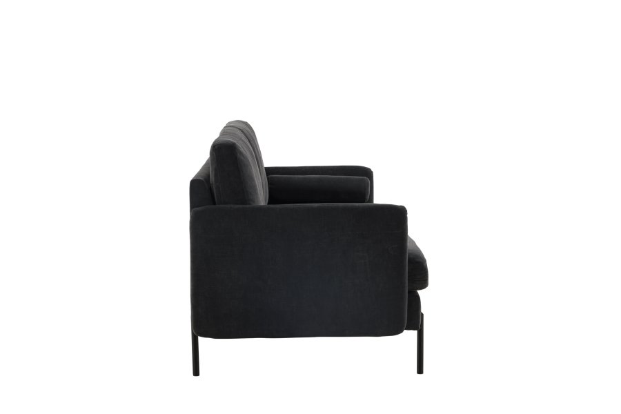 VENTURE DESIGN Antibes 2-pers. sofa - mrkegr velourstoff og metall