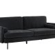 VENTURE DESIGN Antibes 2-pers. sofa - mrkegr velourstoff og metall